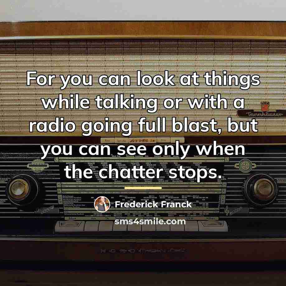 “For you can look at things while talking or with…” quote by Frederick Franck