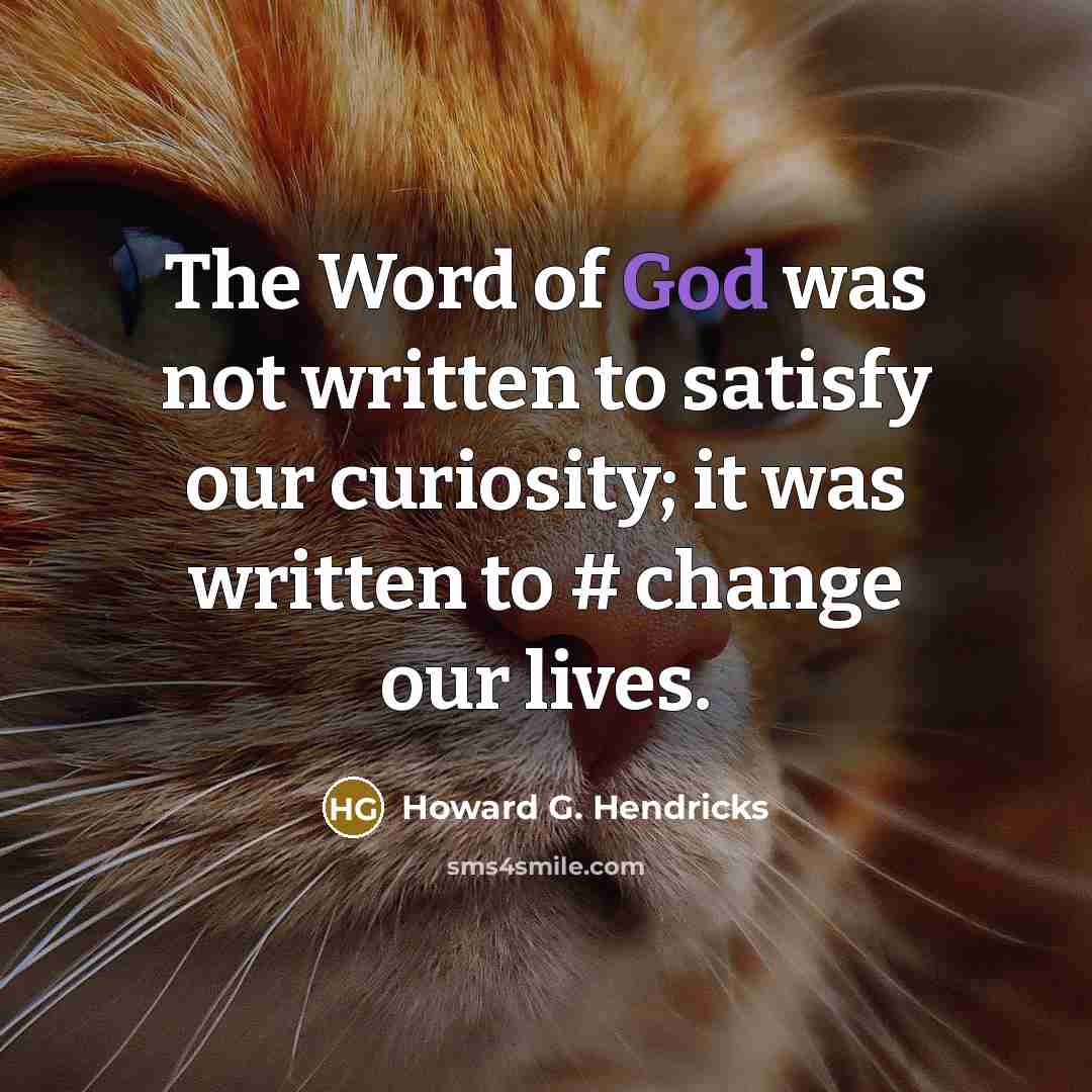 “The Word of God was not written to satisfy our…” quote by Howard G. Hendricks