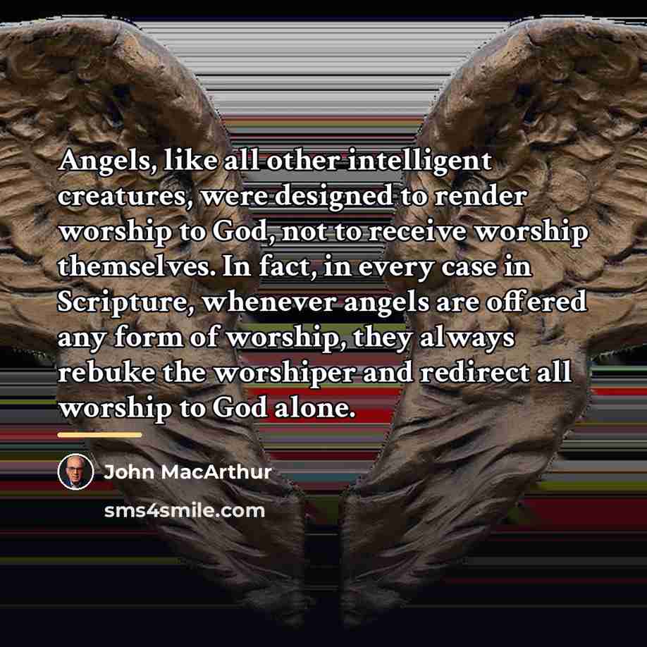 “Angels, like all other intelligent creatures, were designed to render…” quote by John MacArthur