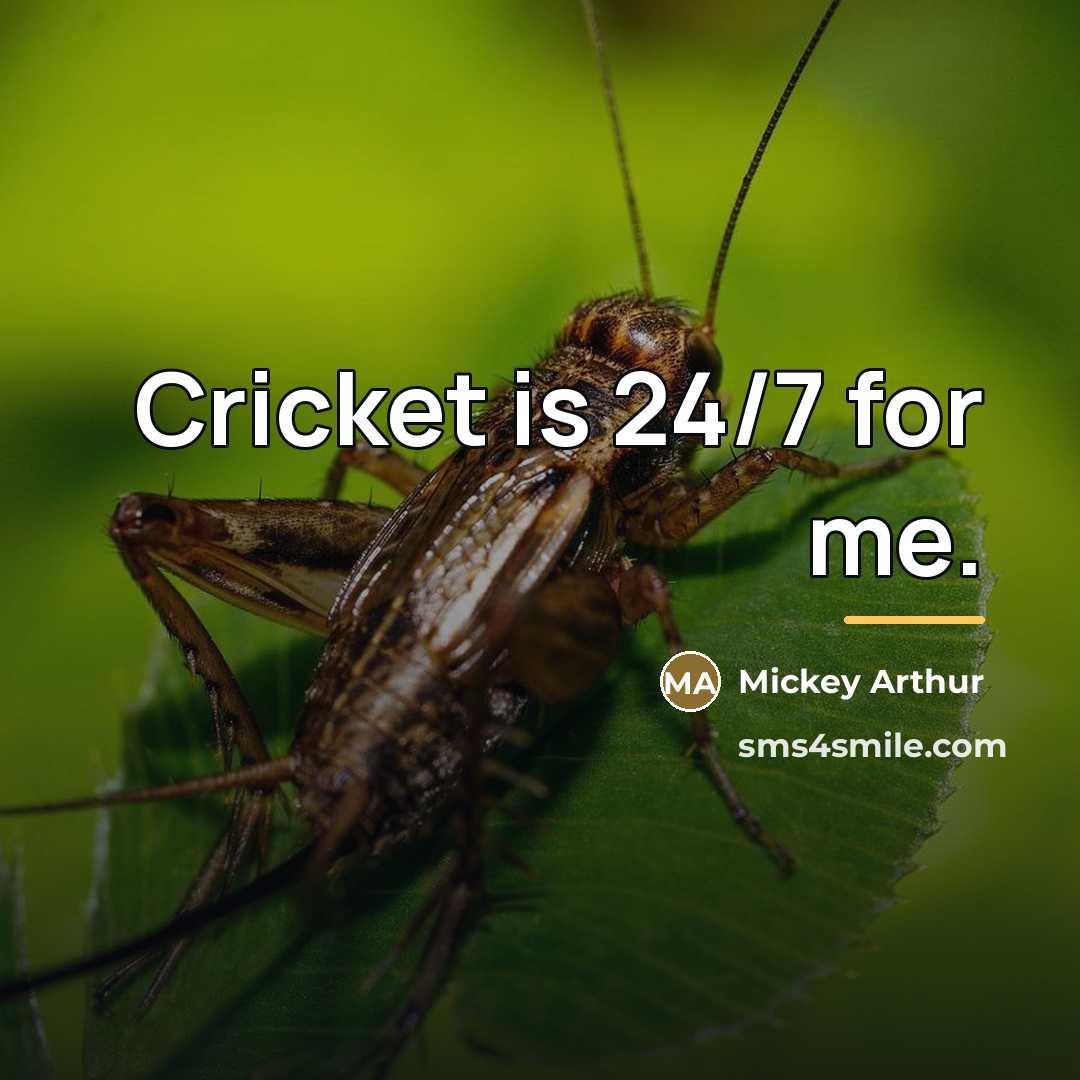 “Cricket is 24/7 for me.…” quote by Mickey Arthur