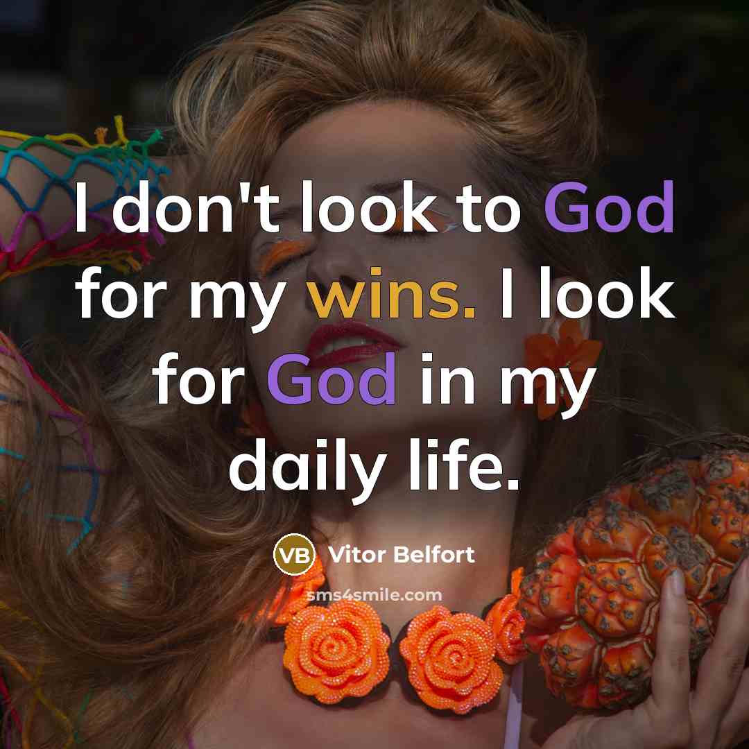 “I don't look to God for my wins. I look…” quote by Vitor Belfort