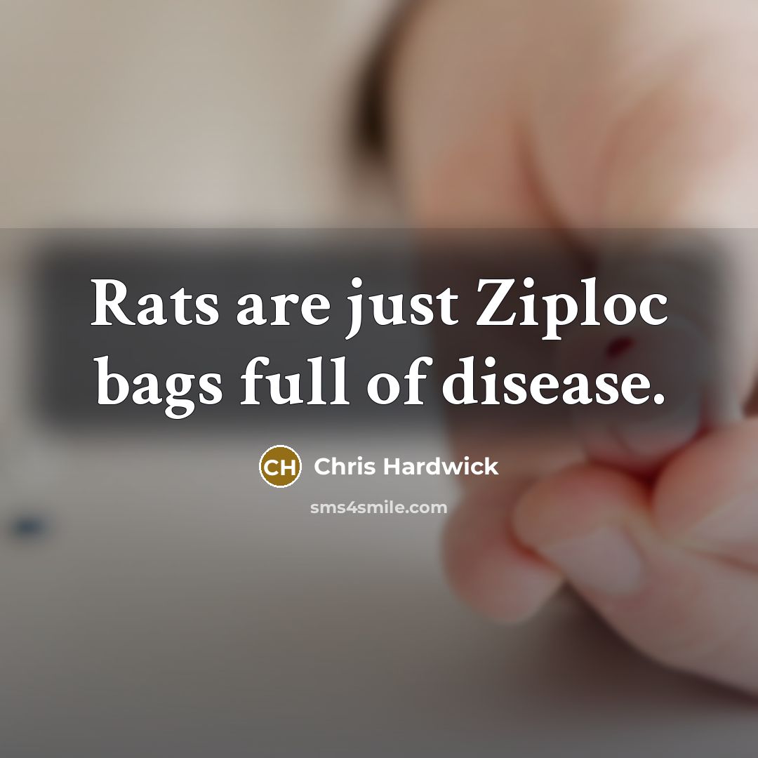 “Rats are just Ziploc bags full of disease.…” quote by Chris Hardwick