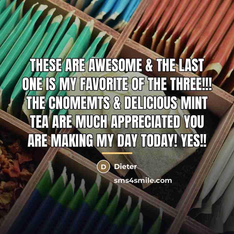 “These are AWESOME & the last one is my FAVORITE…” quote by Dieter