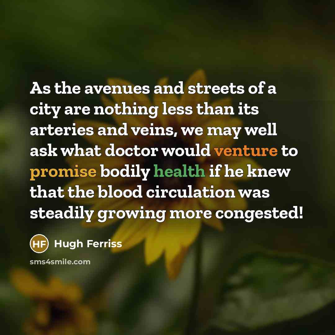 “As the avenues and streets of a city are nothing…” quote by Hugh Ferriss