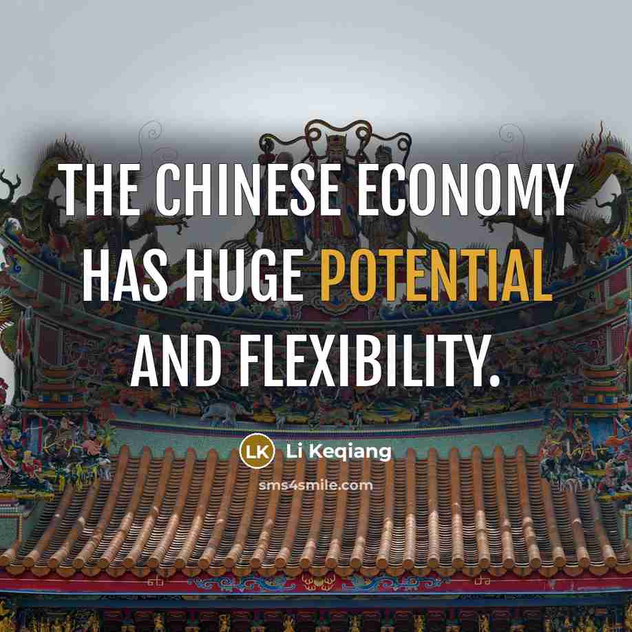 “The Chinese economy has huge potential and flexibility.…” quote by Li Keqiang