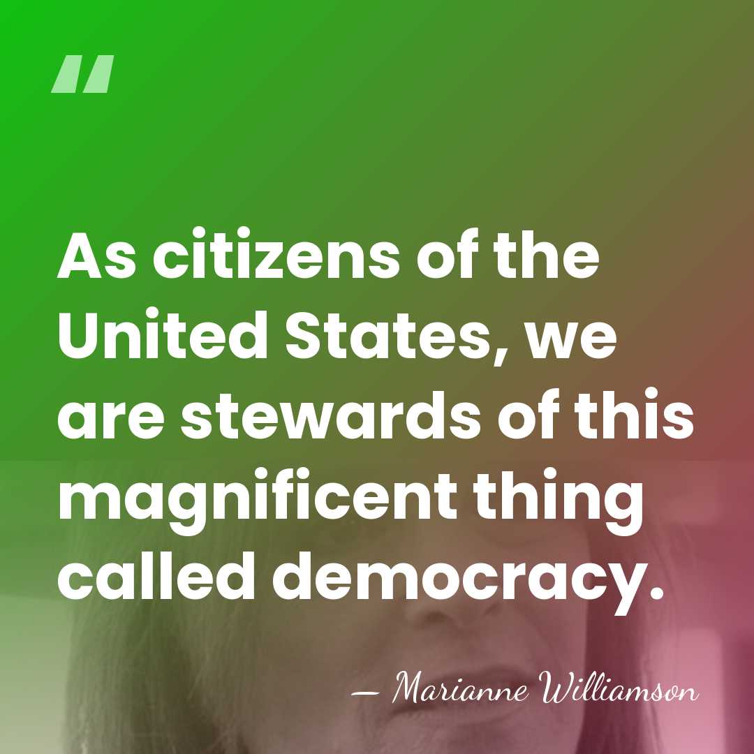 As citizens of the United States, we are stewards of this magnificent&hellip; - Marianne Williamson