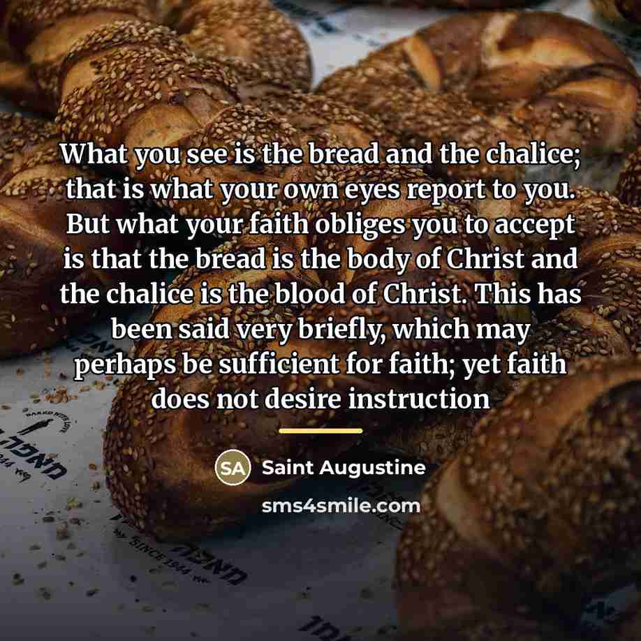 “What you see is the bread and the chalice; that…” quote by Saint Augustine