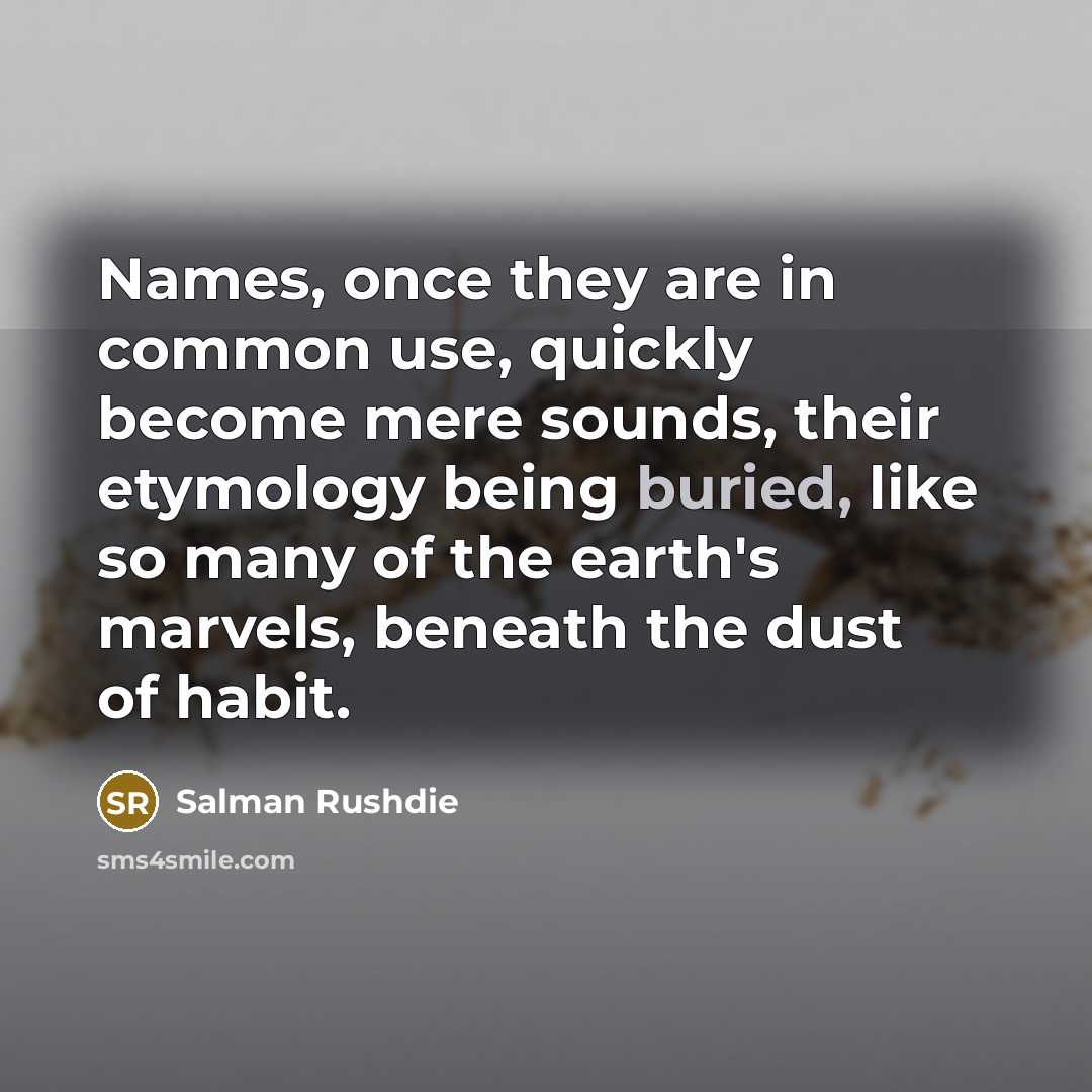“Names, once they are in common use, quickly become mere…” quote by Salman Rushdie