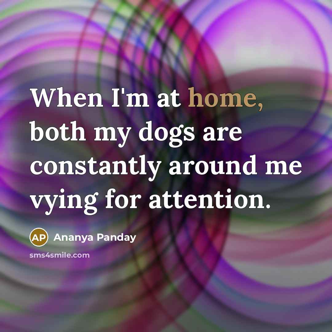 “When I'm at home, both my dogs are constantly around…” quote by Ananya Panday