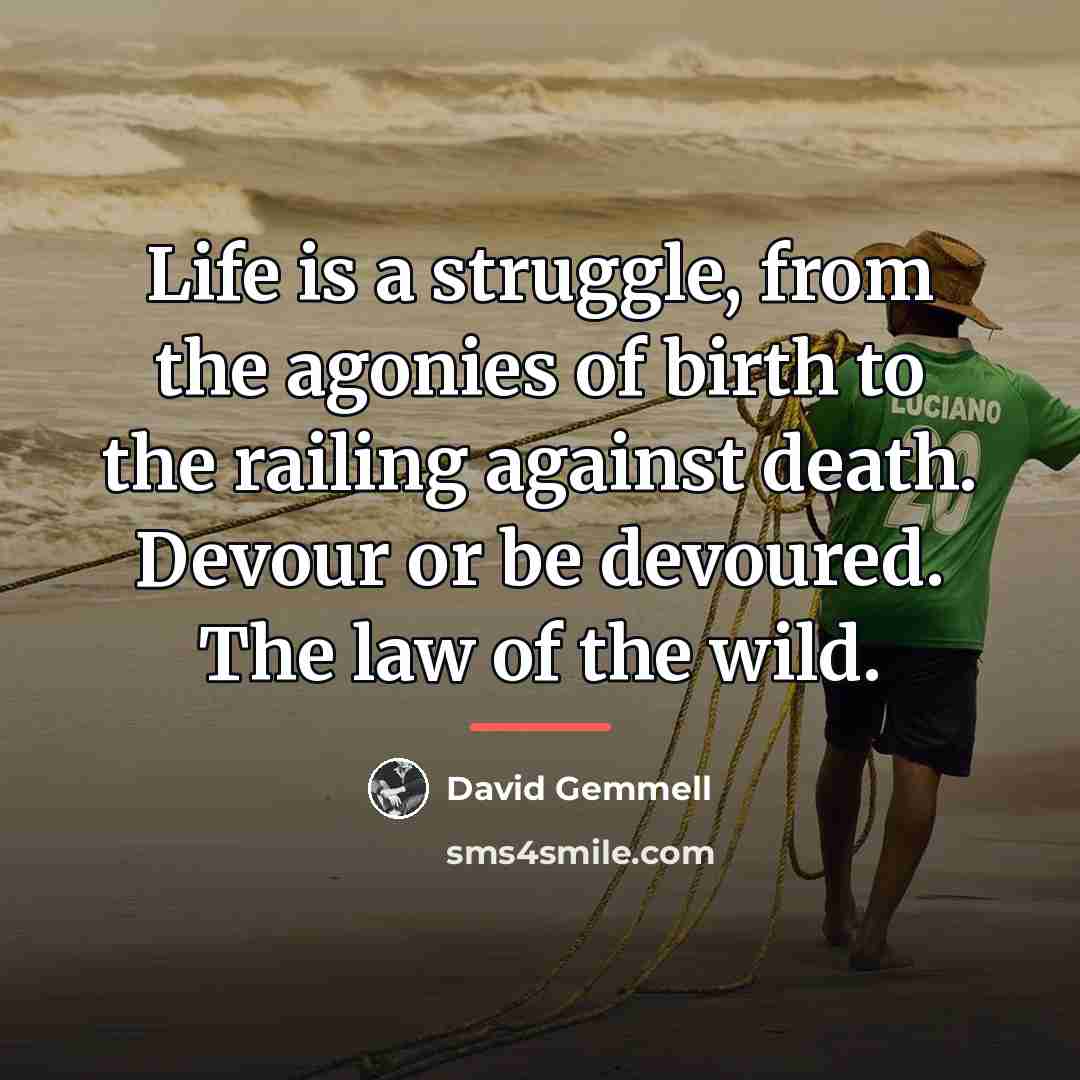 “Life is a struggle, from the agonies of birth to…” quote by David Gemmell
