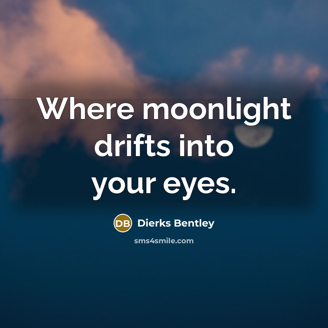 “Where moonlight drifts into your eyes.” quote by Dierks Bentley