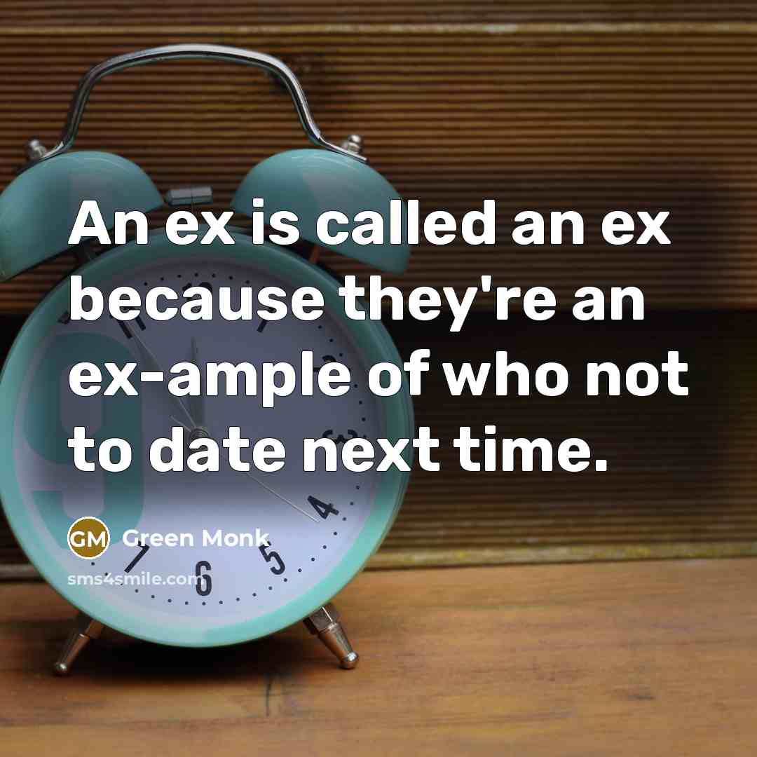 “An ex is called an ex because they're an ex-ample…” quote by Green Monk