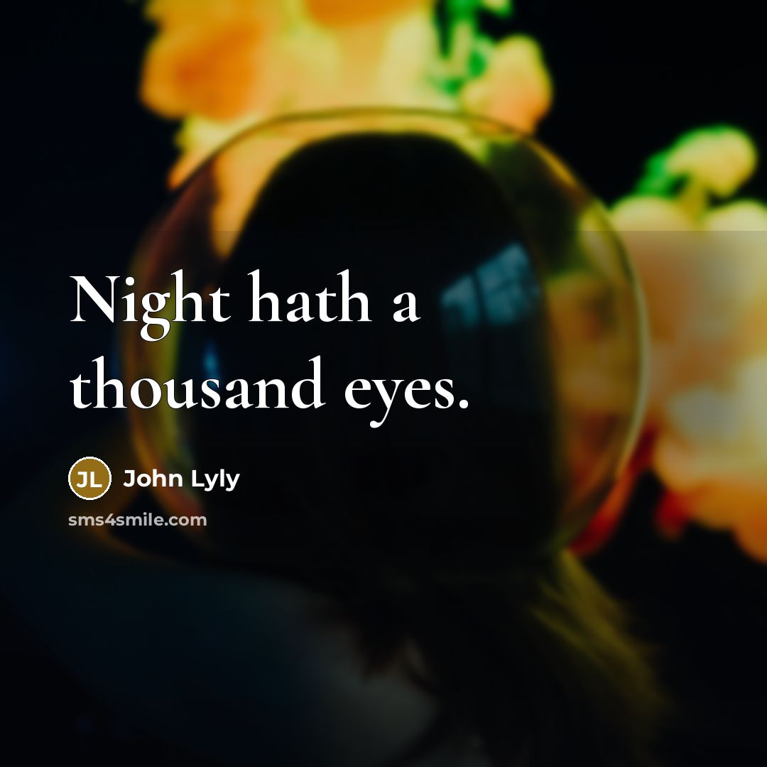 “Night hath a thousand eyes.…” quote by John Lyly