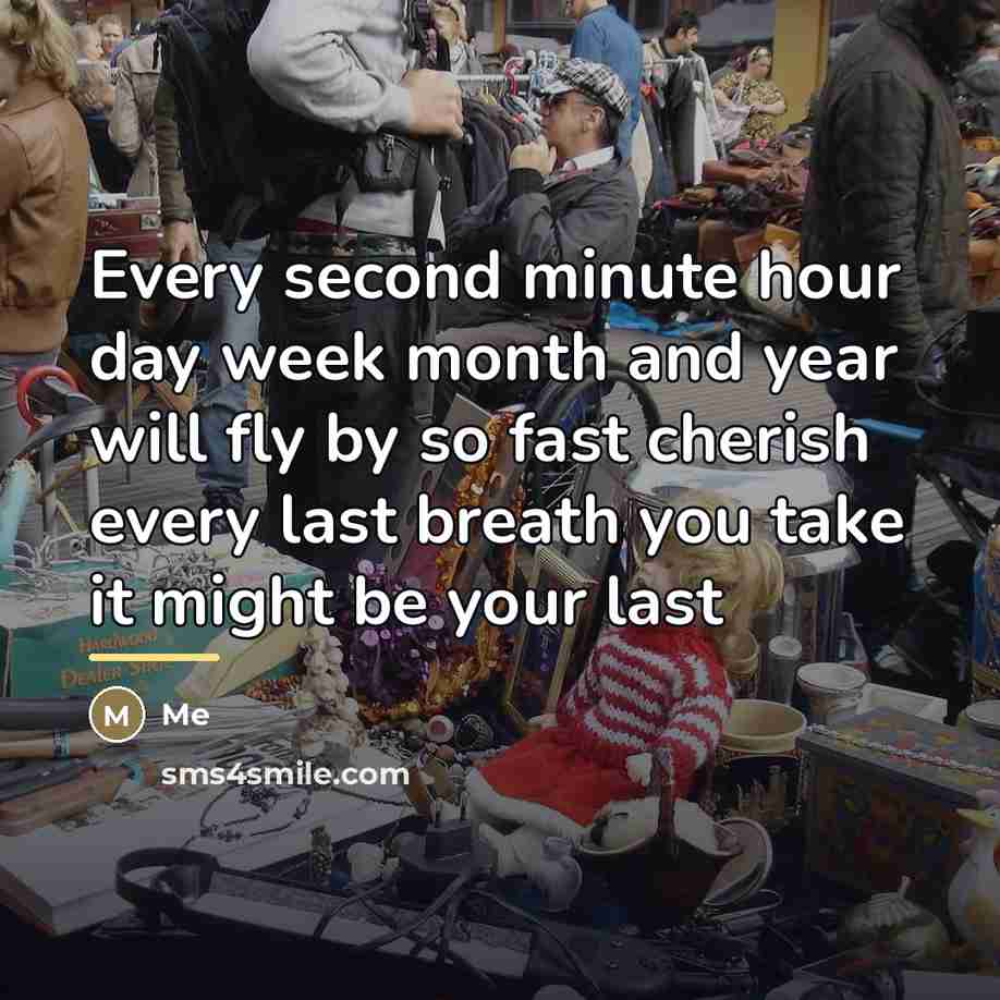 “Every second minute hour day week month and year will…” quote by Me