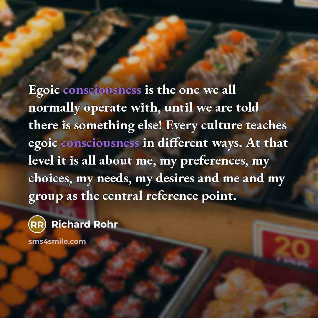 “Egoic consciousness is the one we all normally operate with,…” quote by Richard Rohr