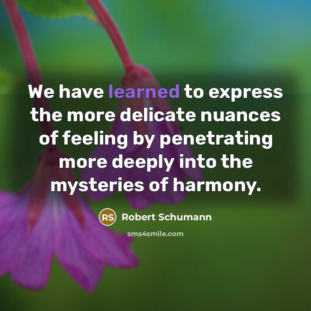 “We have learned to express the more delicate nuances of…” quote by Robert Schumann