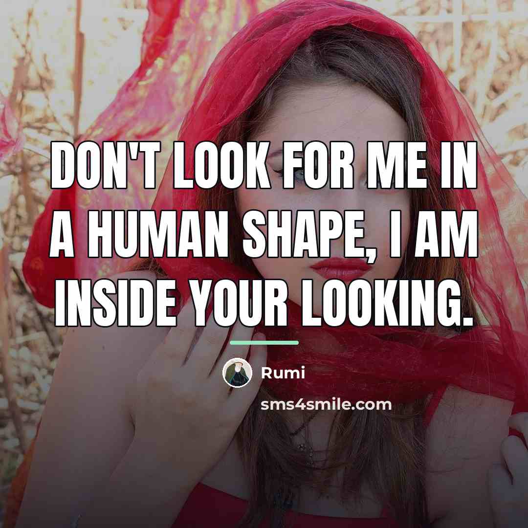 “Don't look for me in a human shape, I am…” quote by Rumi
