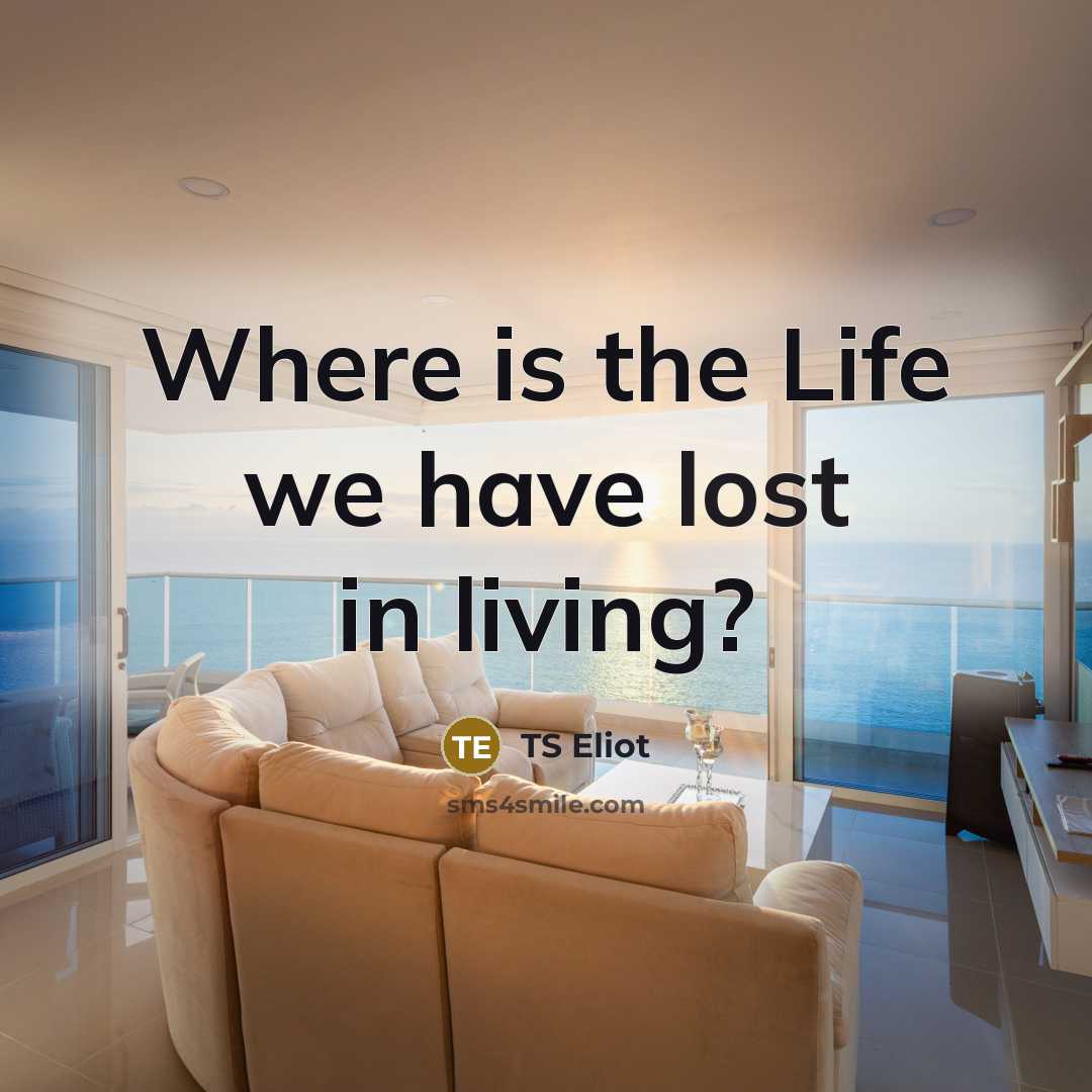 “Where is the Life we have lost in living?…” quote by TS Eliot