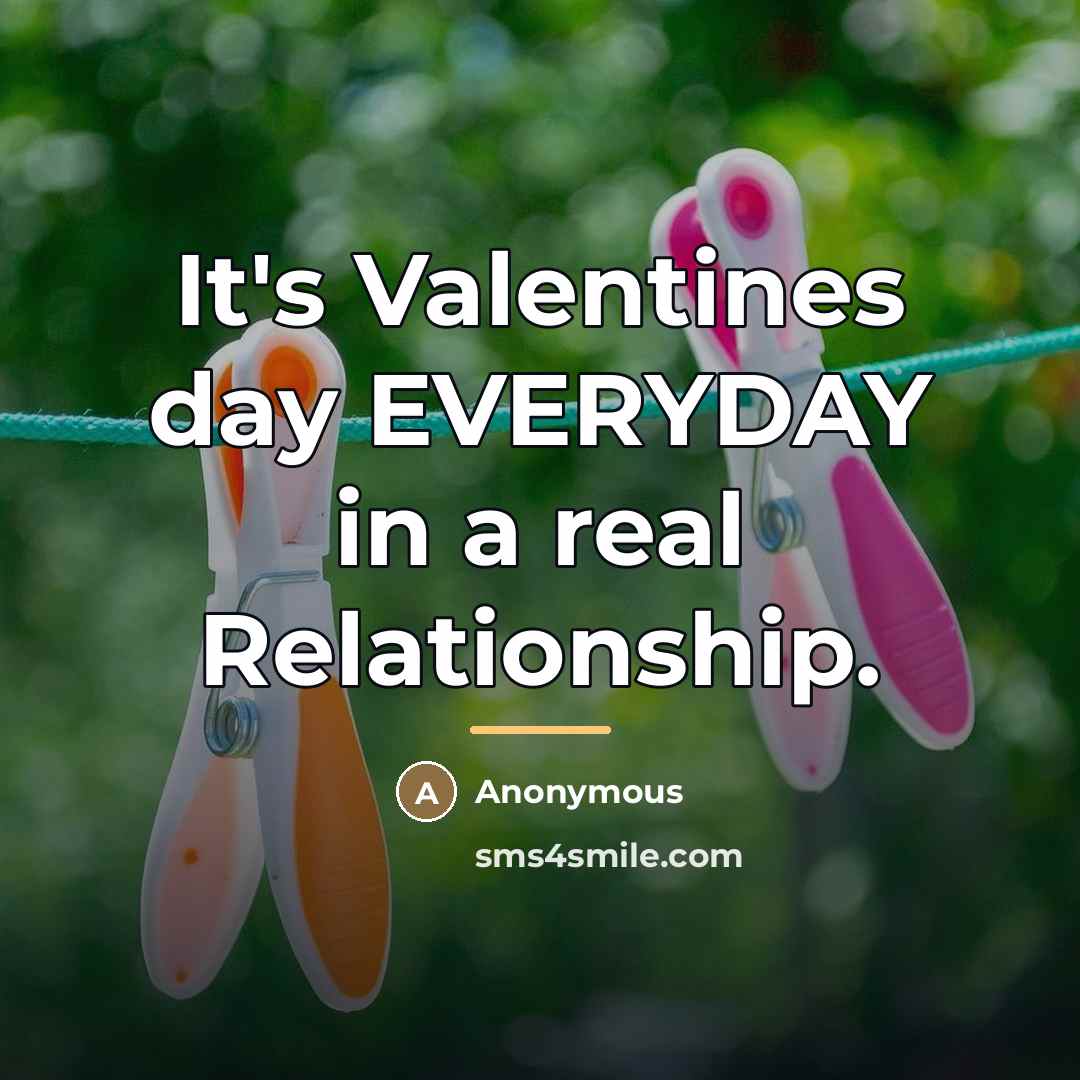 “It's Valentines day EVERYDAY in a real Relationship.…” quote by Anonymous