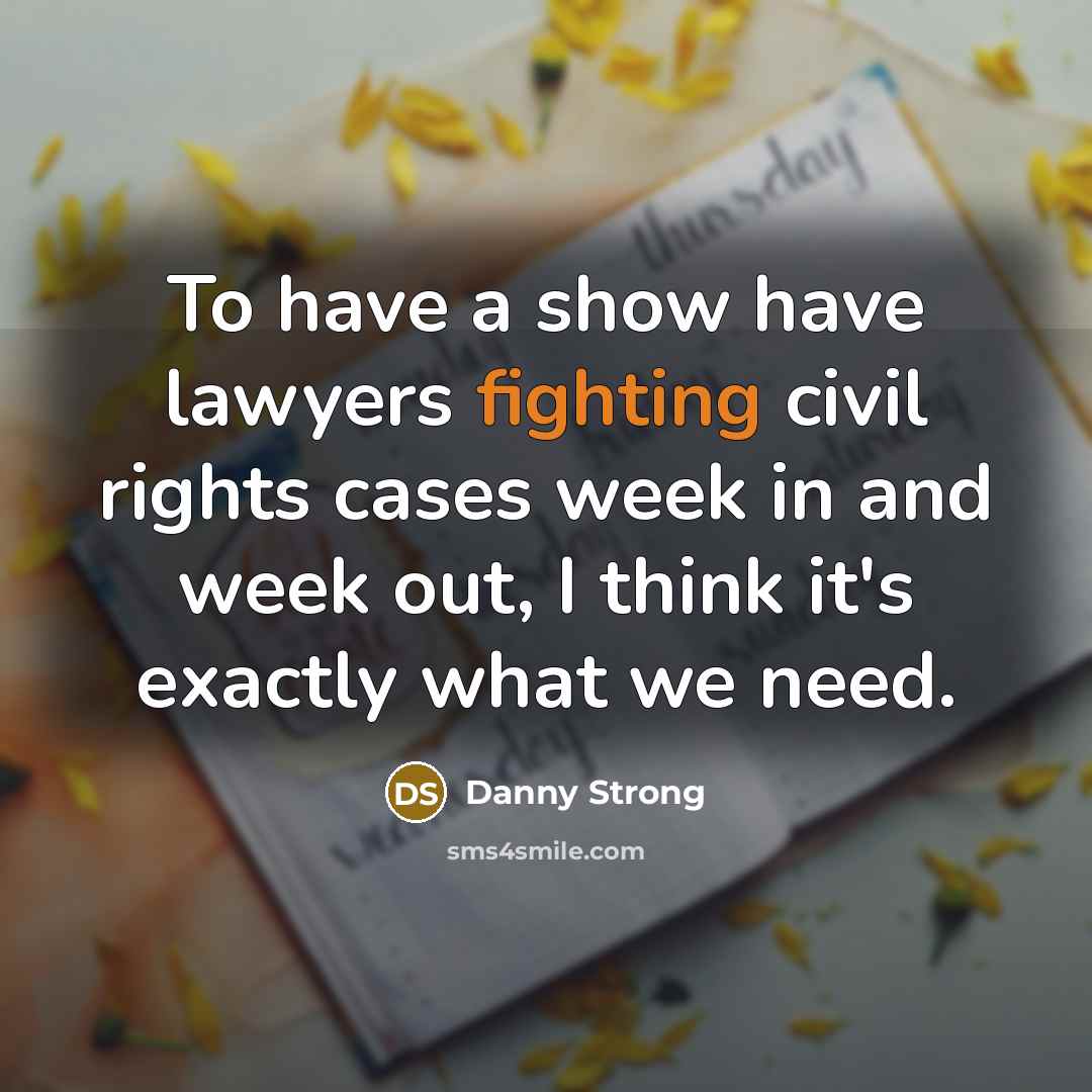 “To have a show have lawyers fighting civil rights cases…” quote by Danny Strong