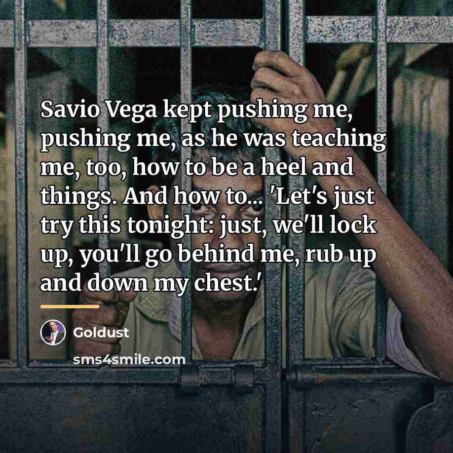 “Savio Vega kept pushing me, pushing me, as he was…” quote by Goldust