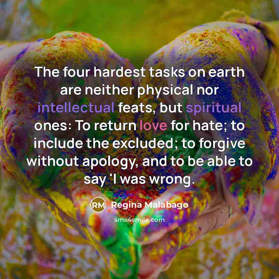 “The four hardest tasks on earth are neither physical nor…” quote by Regina Malabago