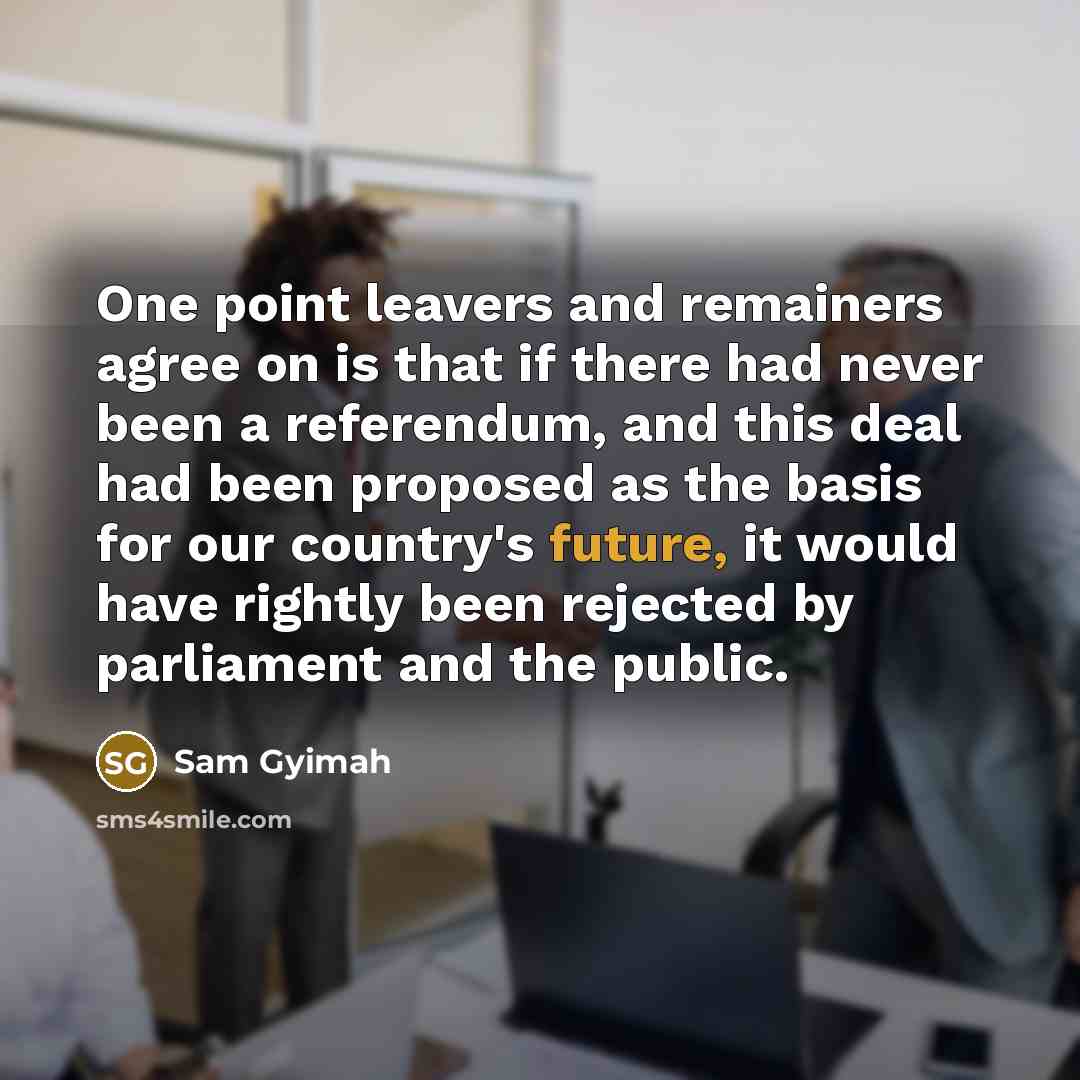 “One point leavers and remainers agree on is that if…” quote by Sam Gyimah