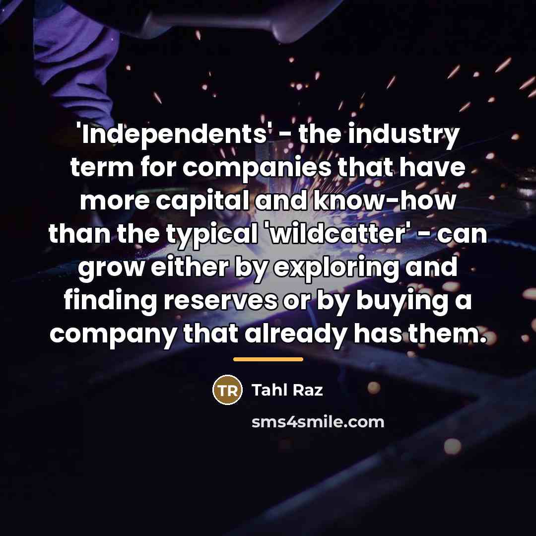 “'Independents' - the industry term for companies that have more…” quote by Tahl Raz
