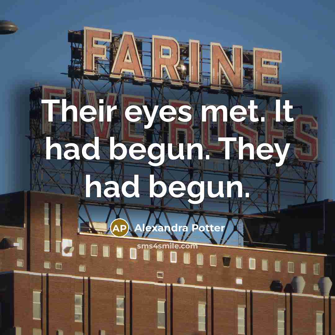 “Their eyes met. It had begun. They had begun.…” quote by Alexandra Potter