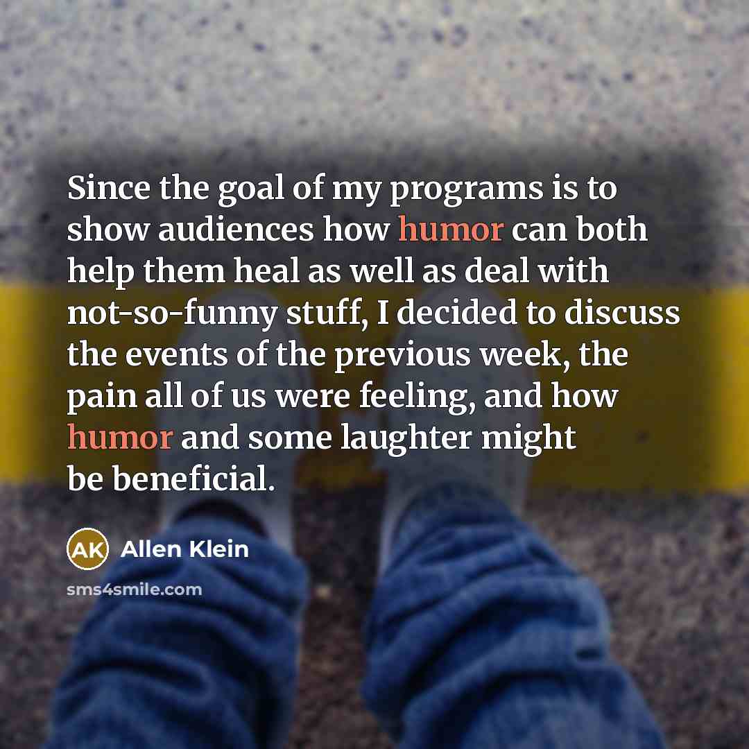 “Since the goal of my programs is to show audiences…” quote by Allen Klein