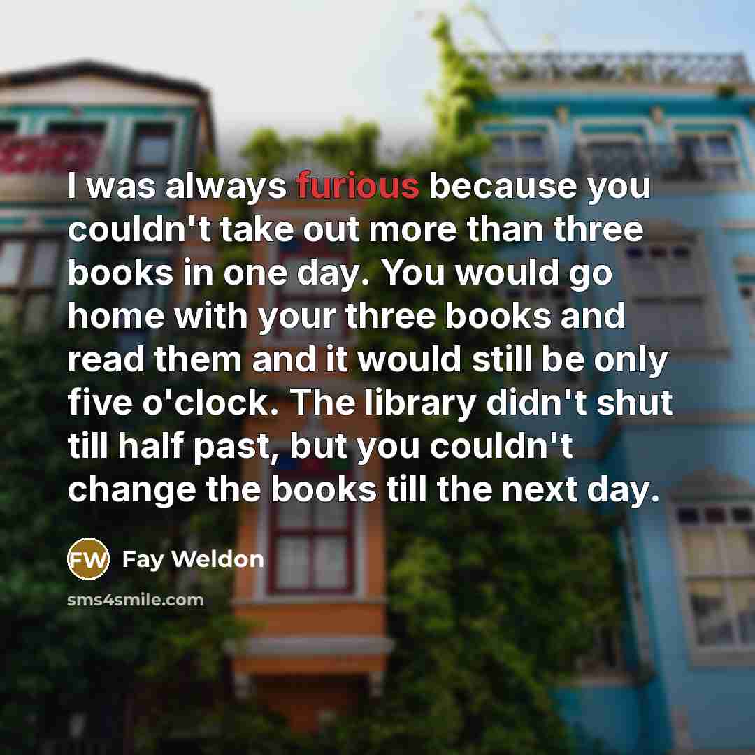 “I was always furious because you couldn't take out more…” quote by Fay Weldon