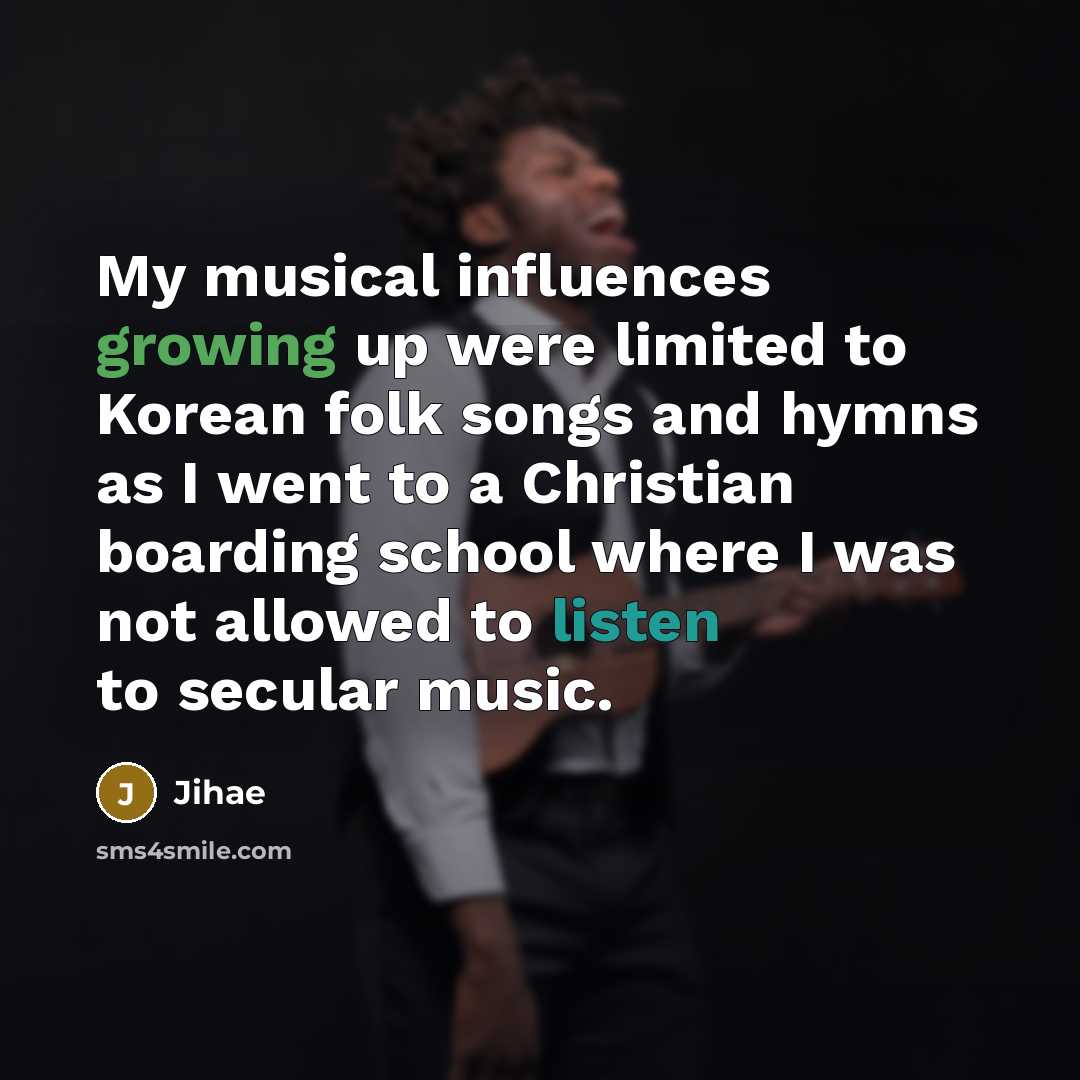 “My musical influences growing up were limited to Korean folk…” quote by Jihae
