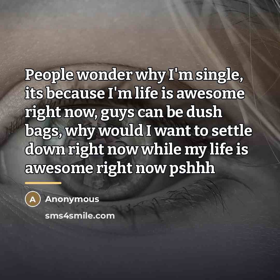 “People wonder why I'm single, its because I'm life is…” quote by Anonymous