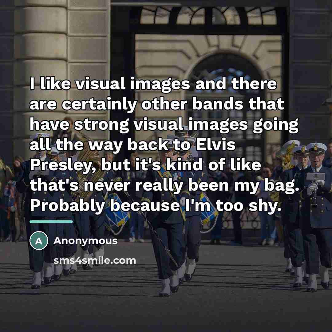 “I like visual images and there are certainly other bands…” quote by Anonymous