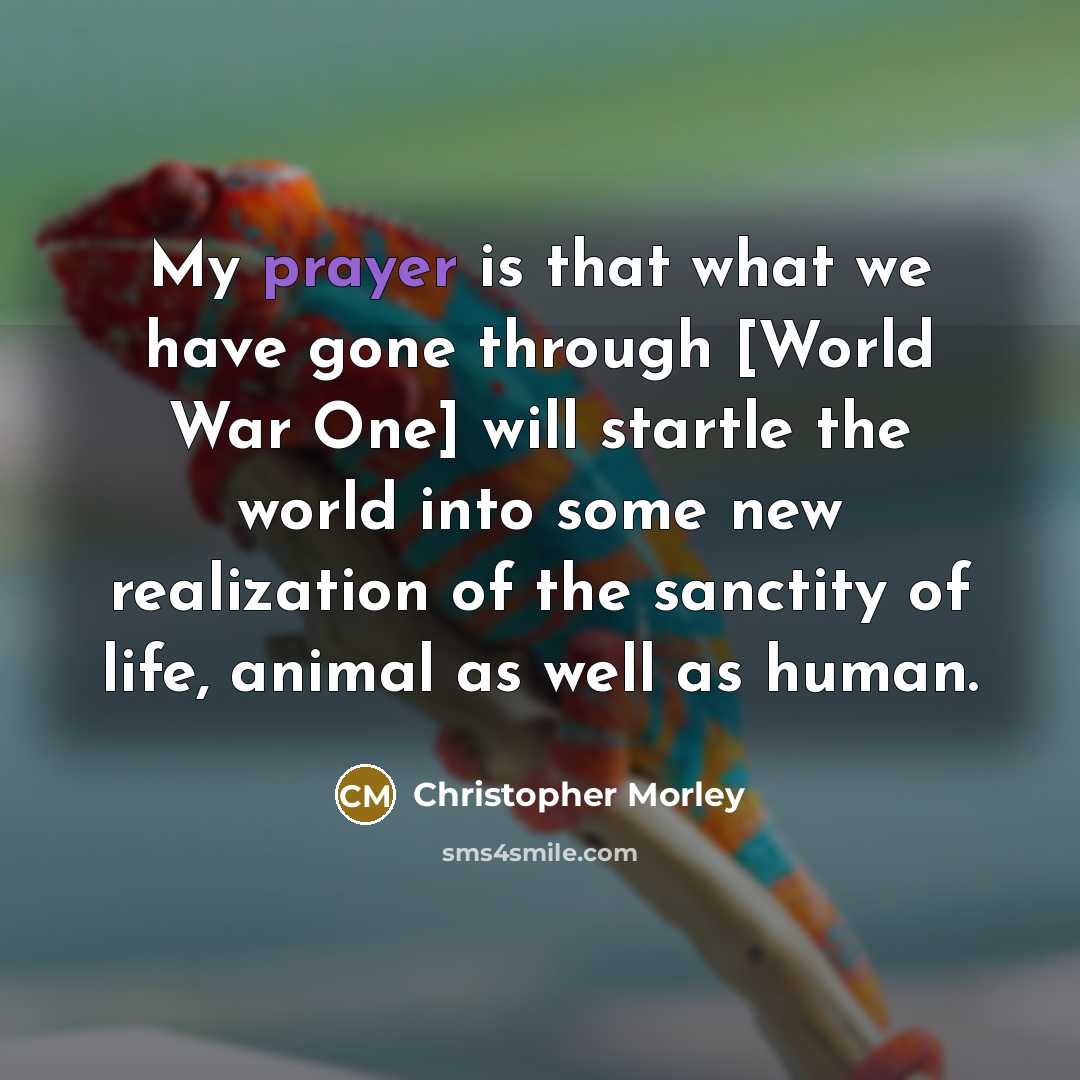 “My prayer is that what we have gone through [World…” quote by Christopher Morley