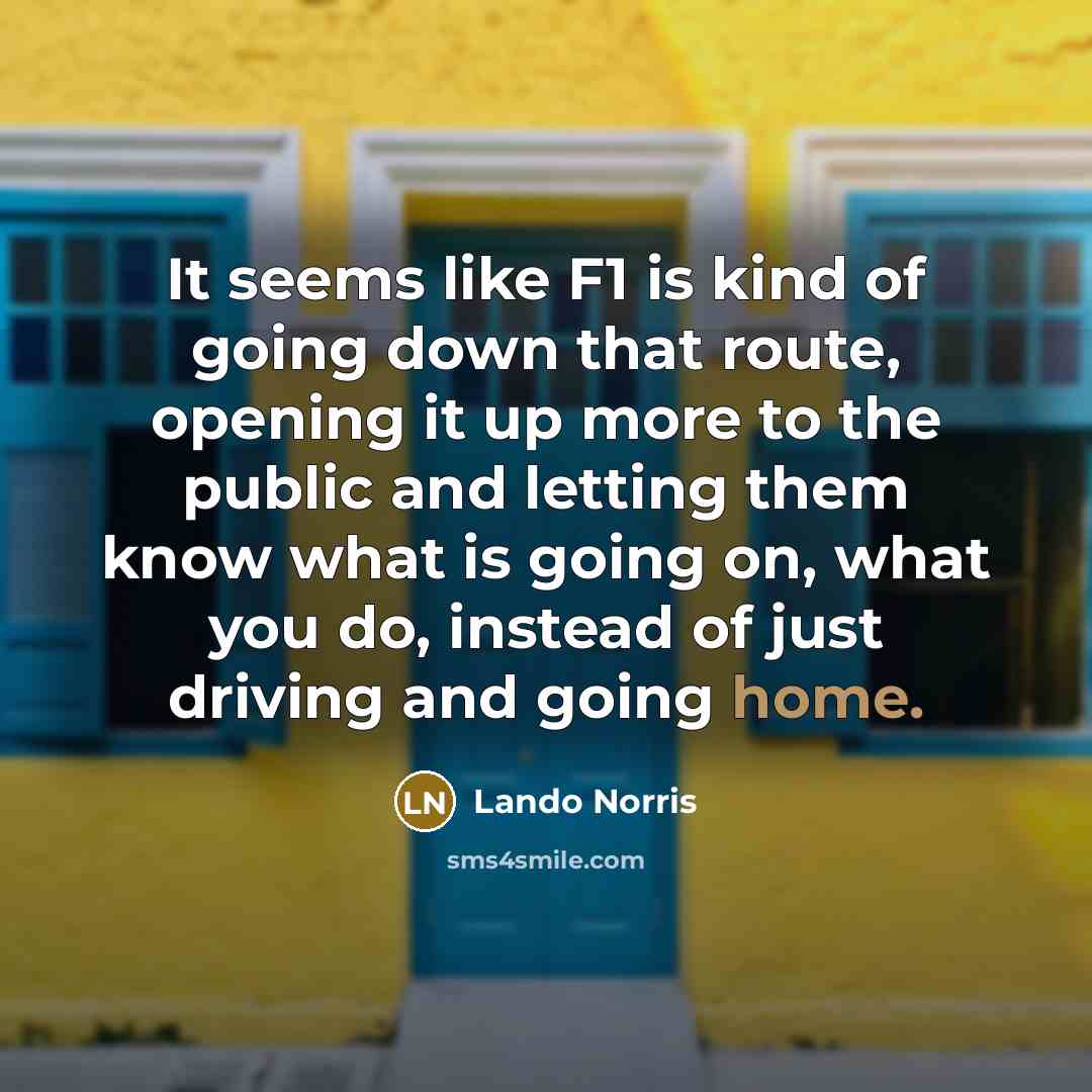 “It seems like F1 is kind of going down that…” quote by Lando Norris