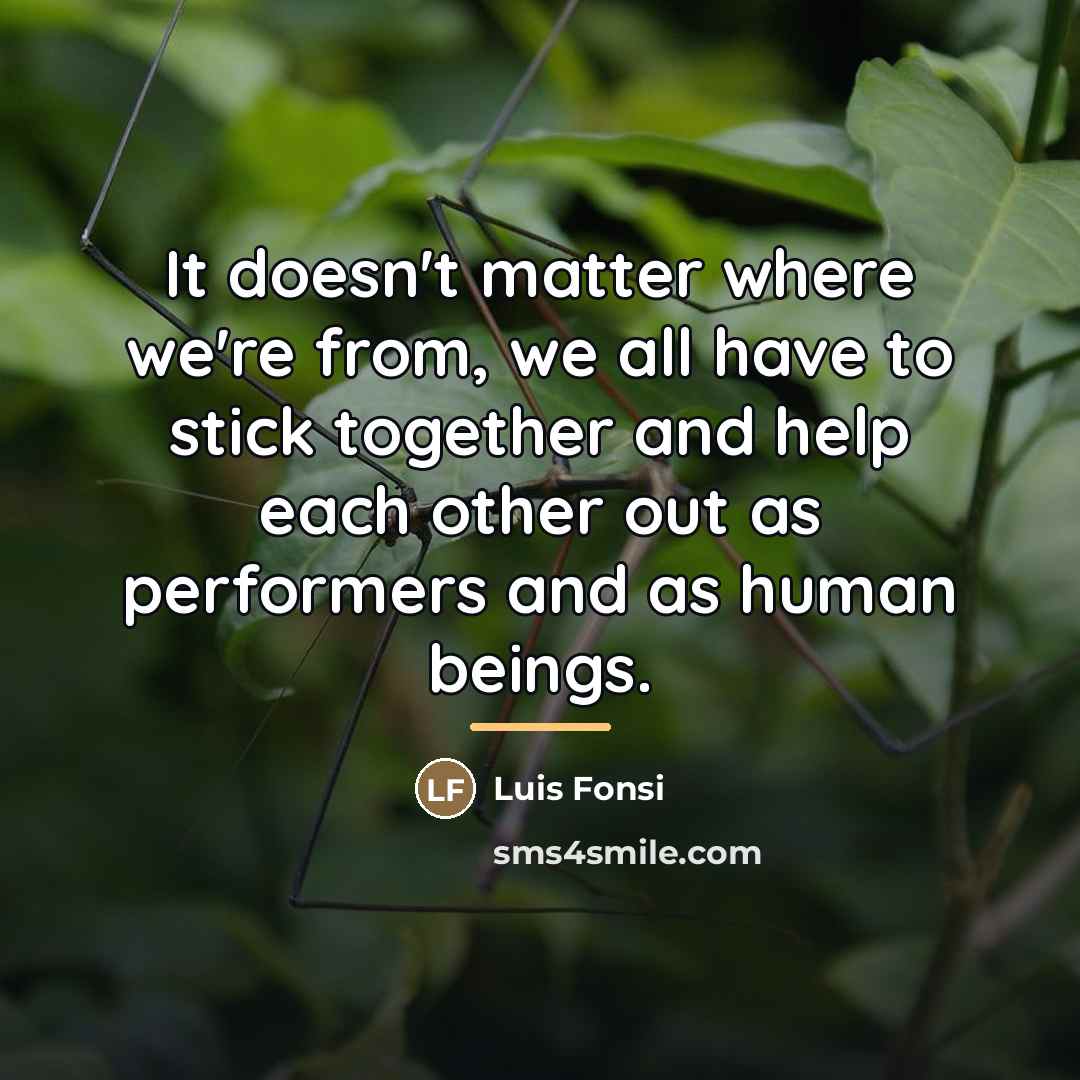 “It doesn't matter where we're from, we all have to…” quote by Luis Fonsi