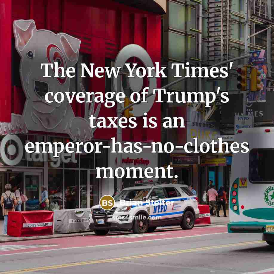 “The New York Times' coverage of Trump's taxes is an…” quote by Brian Stelter