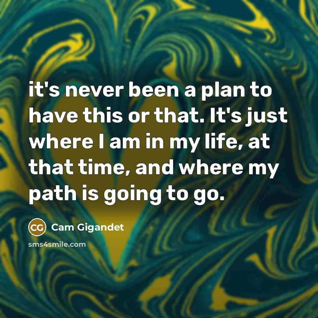 “it's never been a plan to have this or that.…” quote by Cam Gigandet