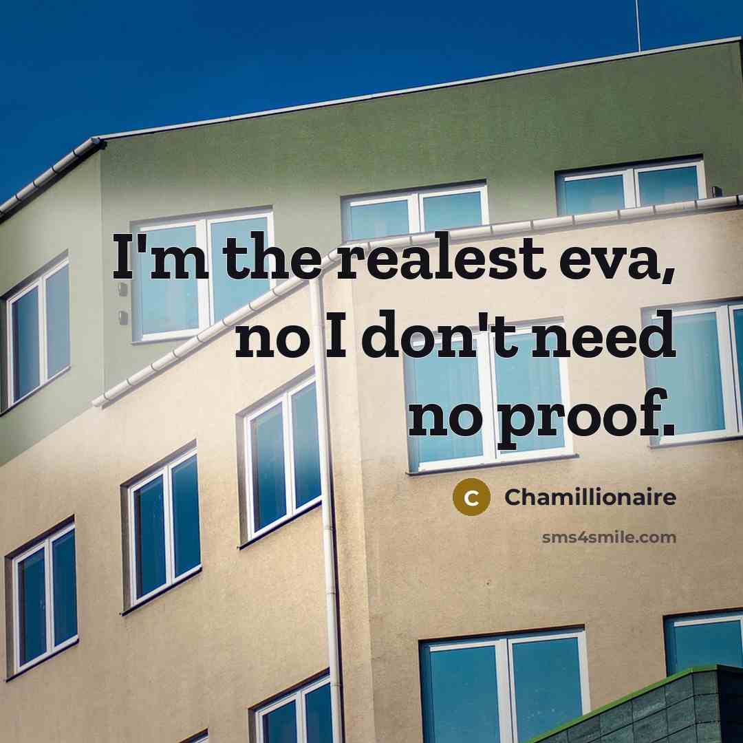 “I'm the realest eva, no I don't need no proof.” quote by Chamillionaire