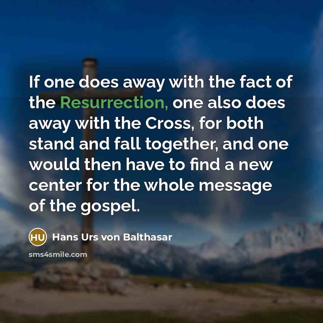 “If one does away with the fact of the Resurrection,…” quote by Hans Urs von Balthasar