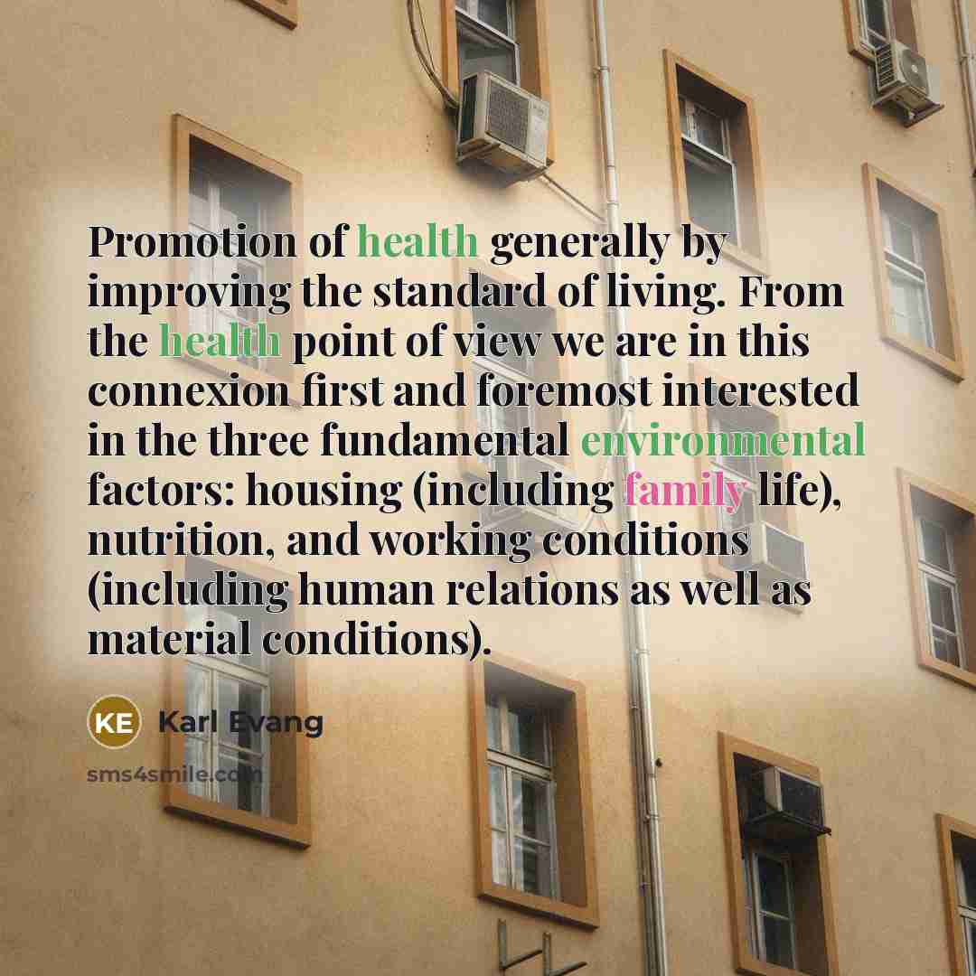 “Promotion of health generally by improving the standard of living.…” quote by Karl Evang