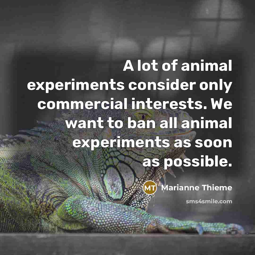 “A lot of animal experiments consider only commercial interests. We…” quote by Marianne Thieme