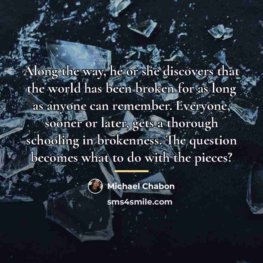 “Along the way, he or she discovers that the world…” quote by Michael Chabon