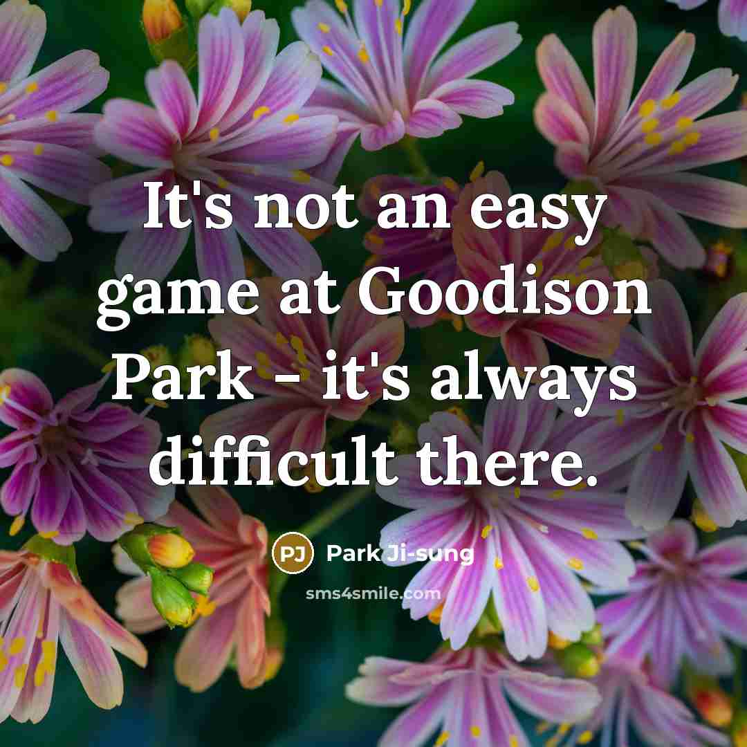 “It's not an easy game at Goodison Park - it's…” quote by Park Ji-sung