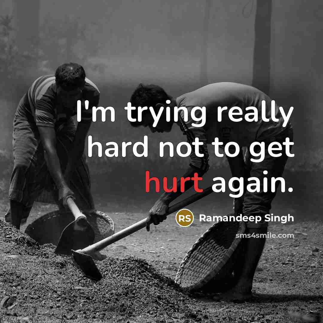 “I'm trying really hard not to get hurt again.…” quote by Ramandeep Singh