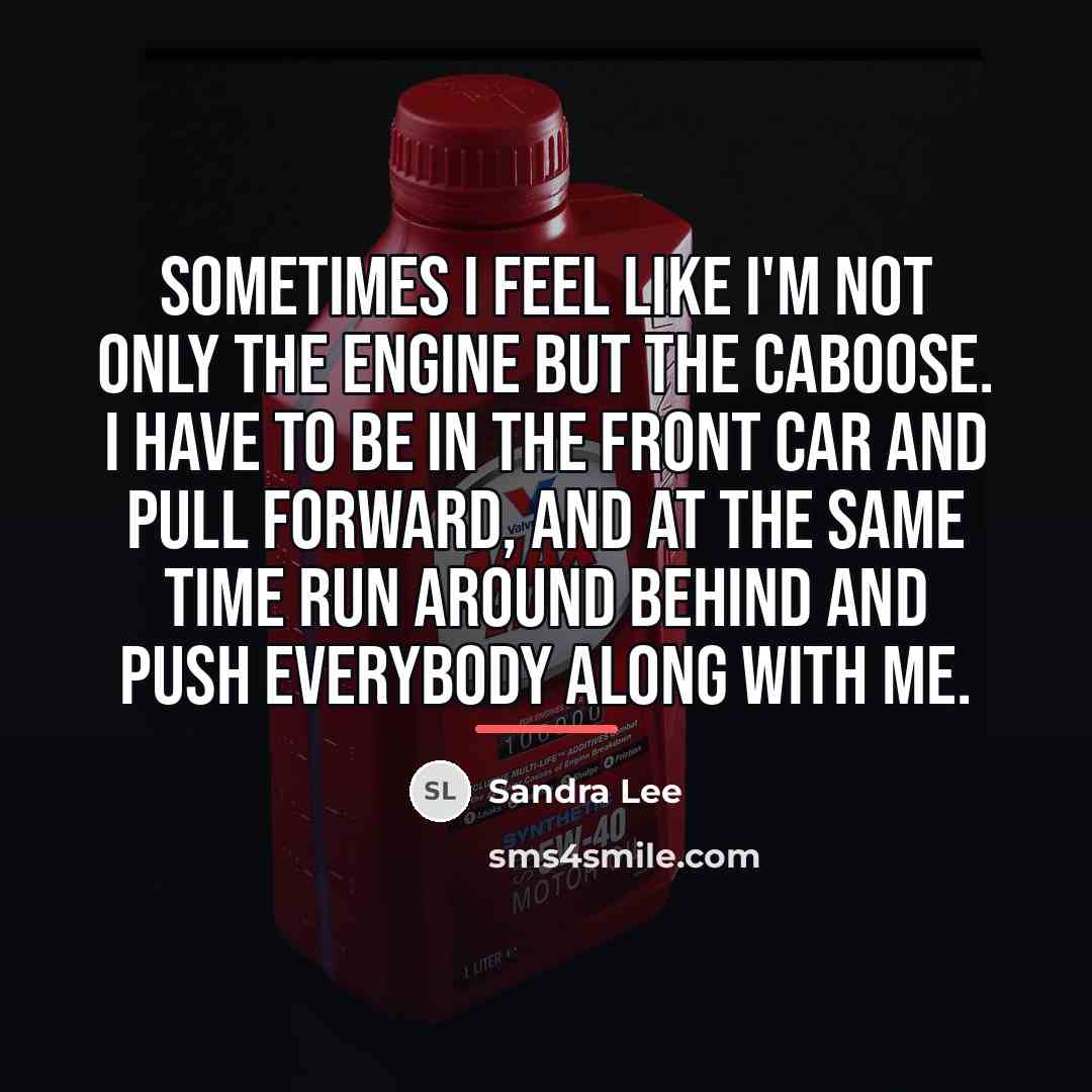 “Sometimes I feel like I'm not only the engine but…” quote by Sandra Lee