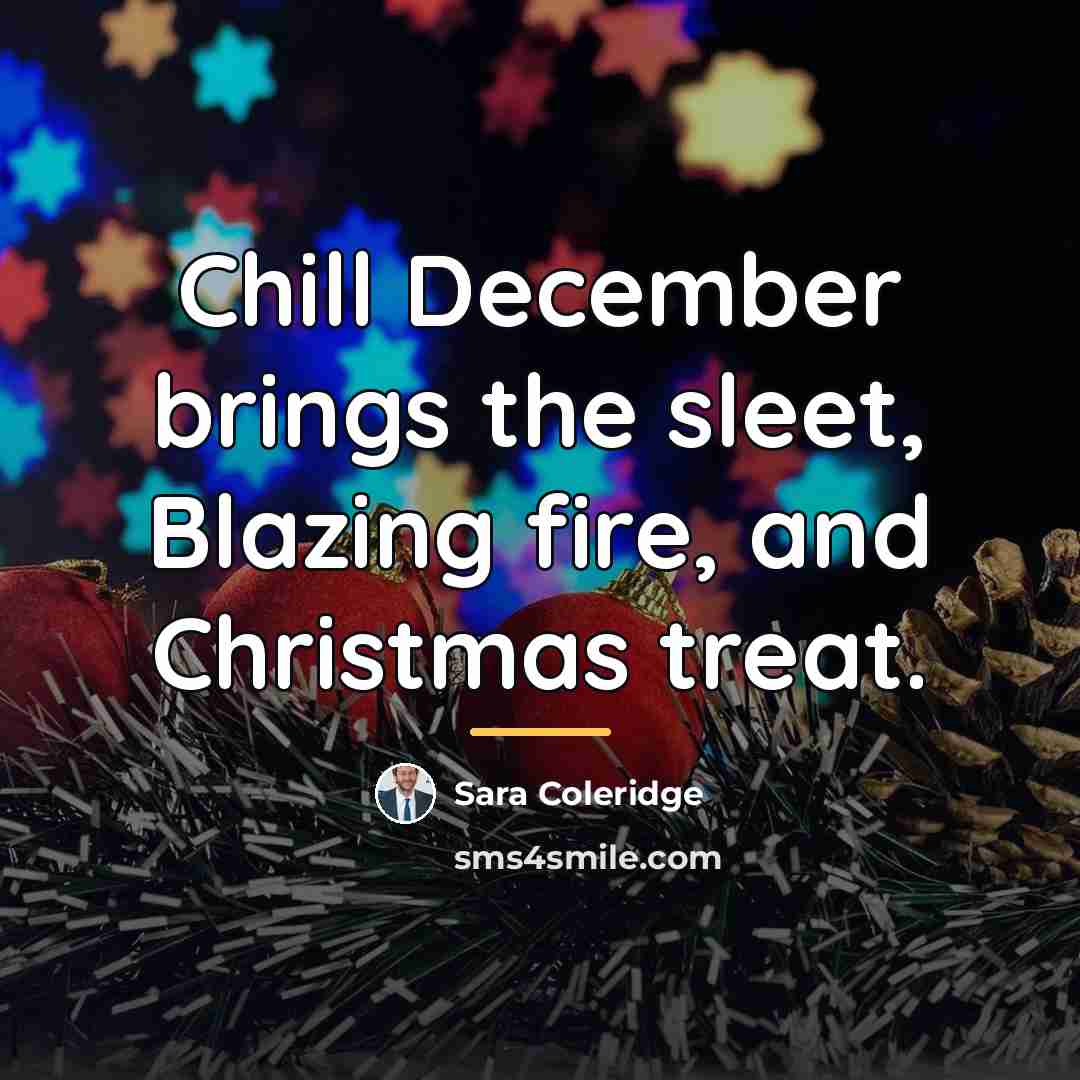 “Chill December brings the sleet, Blazing fire, and Christmas treat.…” quote by Sara Coleridge