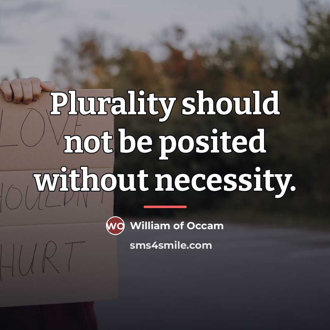 “Plurality should not be posited without necessity.…” quote by William of Occam