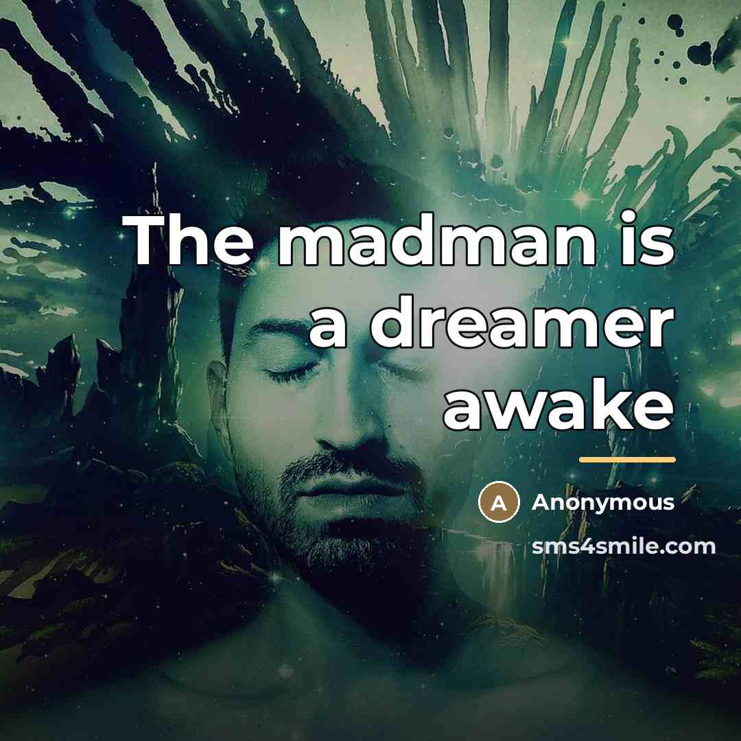 “The madman is a dreamer awake…” quote by Anonymous
